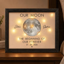 Moon Phase The Beginning Of Our Forever - Personalized LED Light Shadow Box