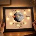 Anniversary,Romantic,Gift For Couples,Moon Phase - Moon Phase The Beginning Of Our Forever - Personalized LED Light Shadow Box