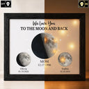 Grateful,Gift For Mother,Moon Phase - Moon Phase We Love You To The Moon And Back - Personalized LED Light Shadow Box