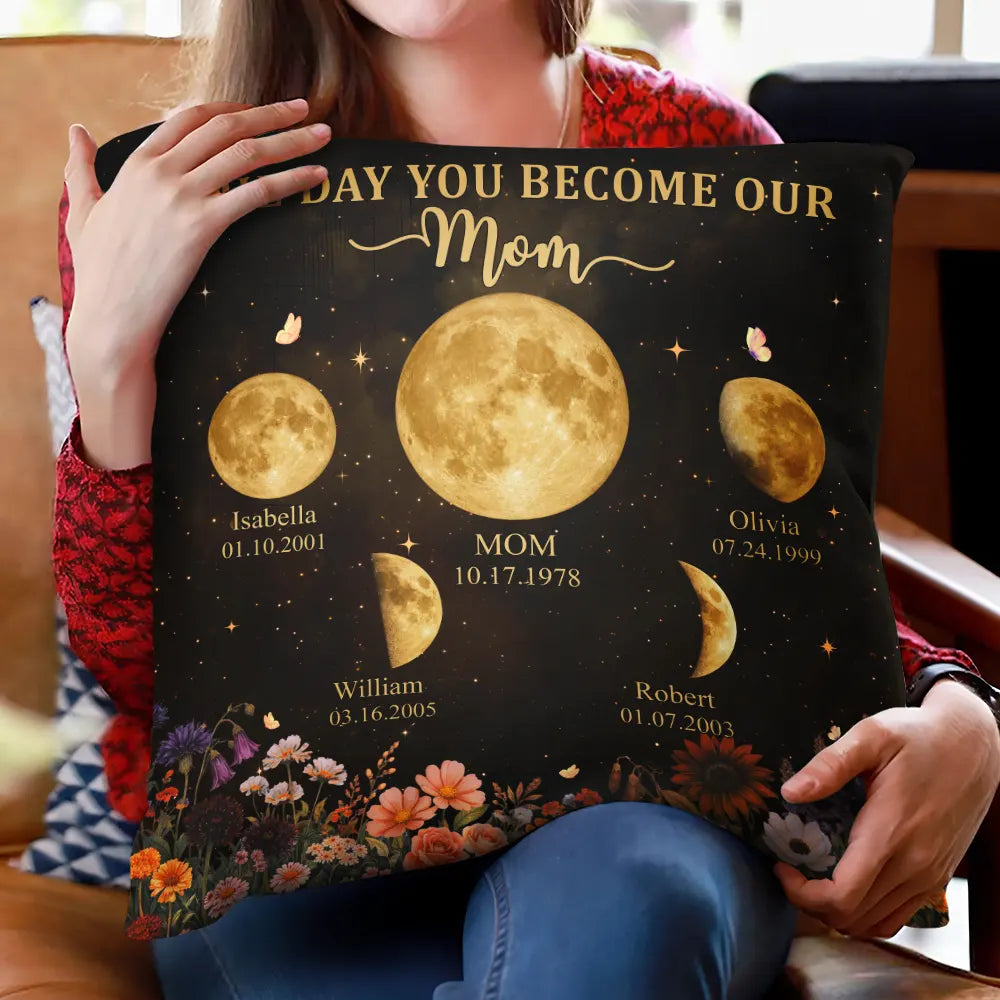 Gift For Mother,Gift For Grandma,Love - Moon Phase We Love You To The Moon And Back - Personalized Pillow
