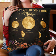 Gift For Mother,Gift For Grandma,Love - Moon Phase We Love You To The Moon And Back - Personalized Pillow