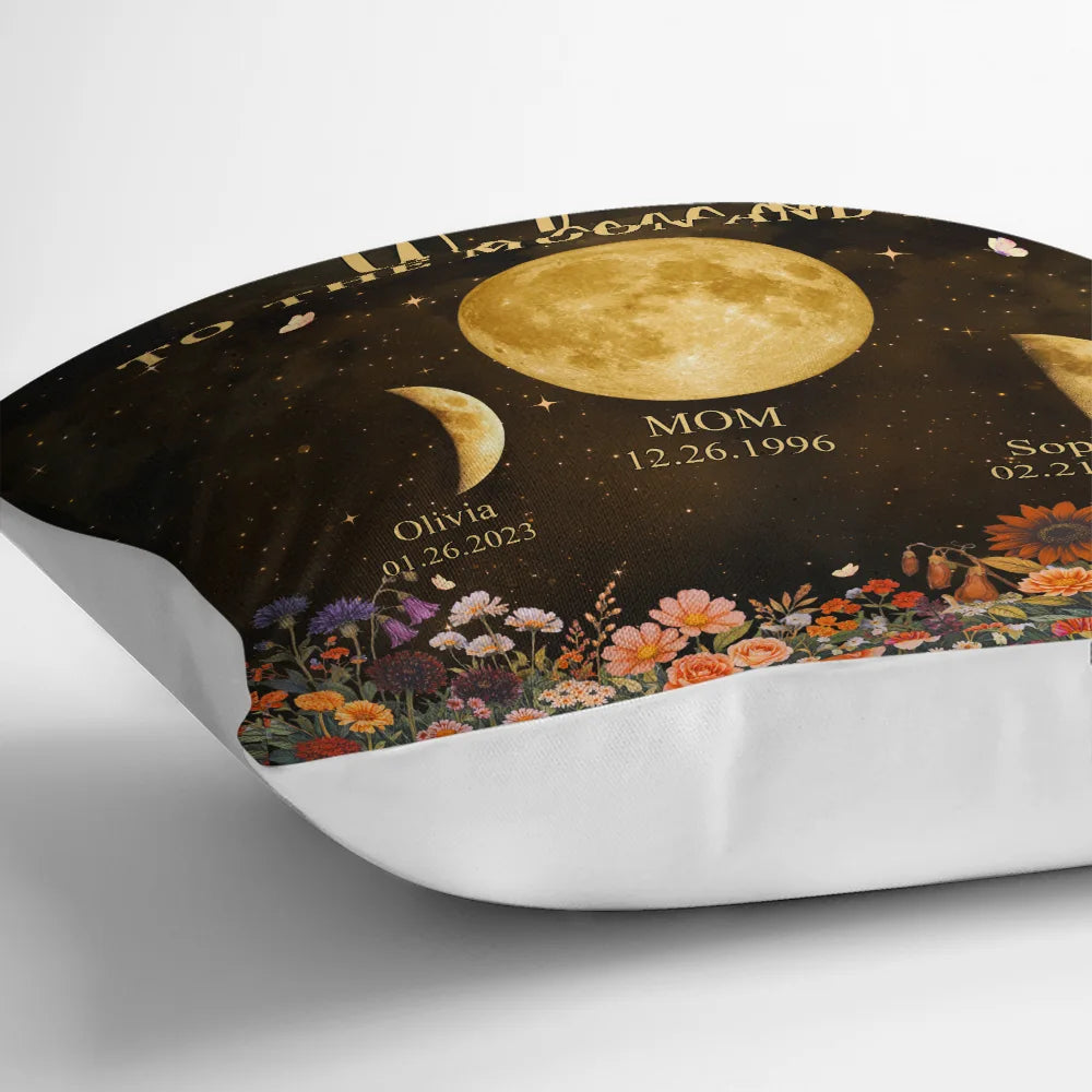 Gift For Mother,Gift For Grandma,Love - Moon Phase We Love You To The Moon And Back - Personalized Pillow