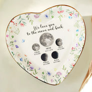 Gift For Mother,Gift For Grandma,Love,Non-Eng,Moon Phase - Moon Phase We Love You To The Moon And Back - Personalized Ring Dish