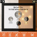 Grateful,Gift For Mother,Moon Phase - Moon Phase We Love You To The Moon And Back - Personalized LED Light Shadow Box