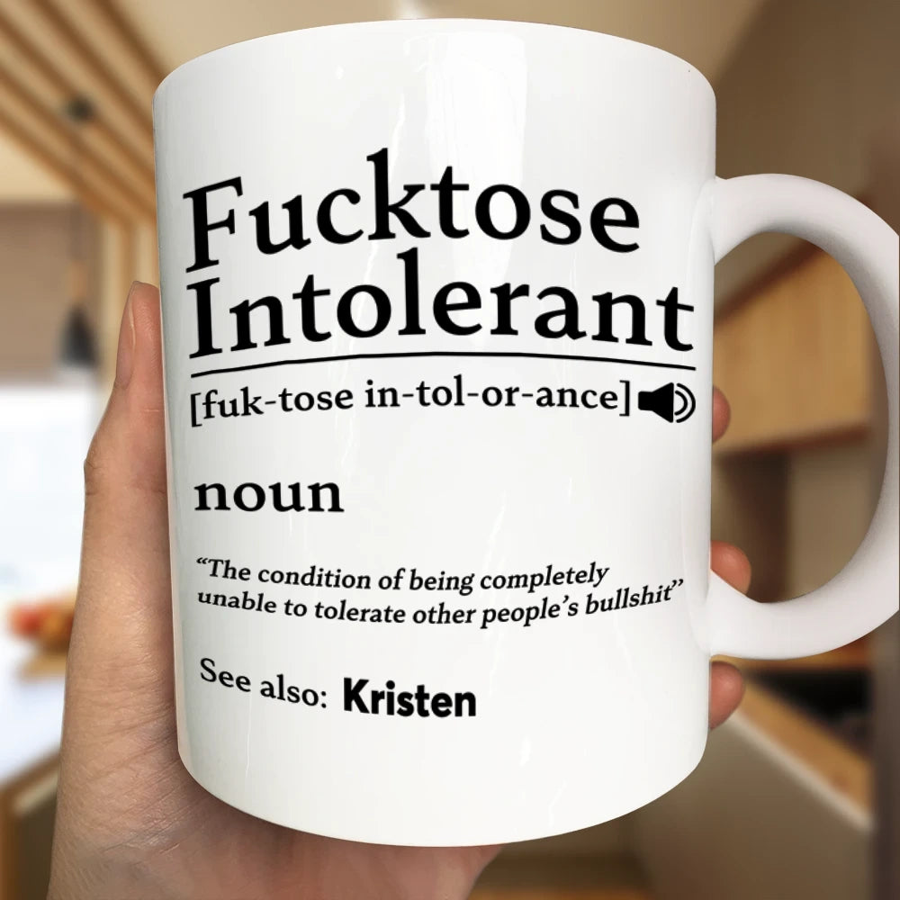 Gift For Bestie, Happy, Top Market, Gifts For Colleagues - Morning Intolerant Funny - Personalized Mug