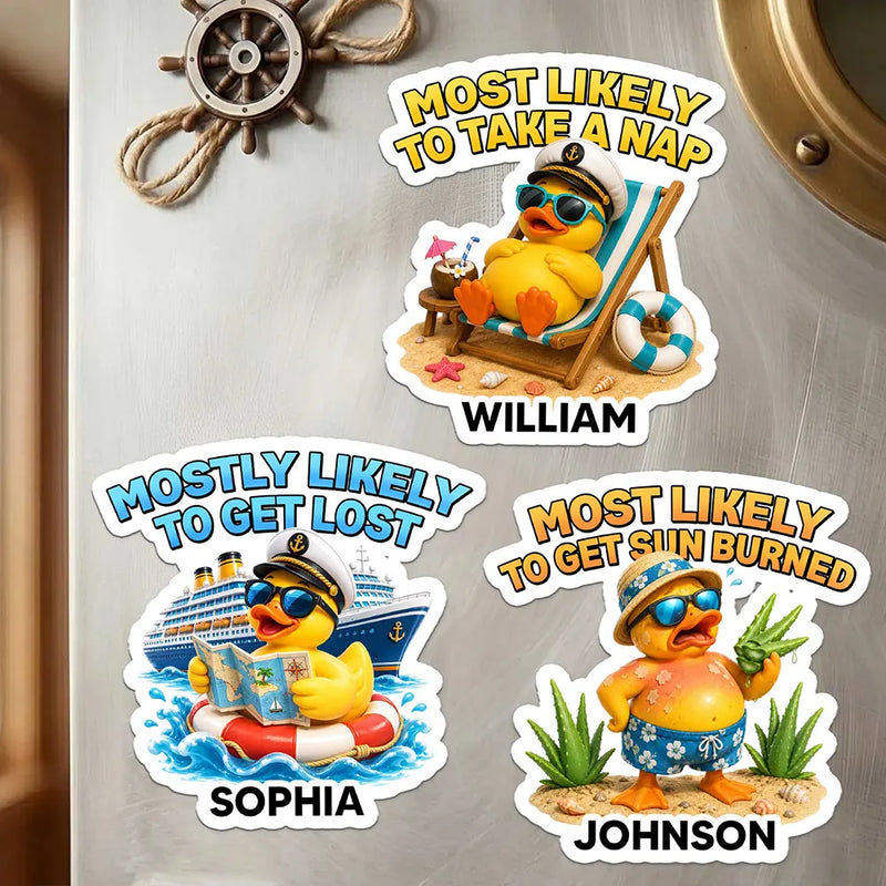 Gift For Bestie, Cruising, Romantic, Summer, Icon - Most Likely To Get Sun Burned - Personalized Magnet