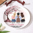 Gift For Mother,Mom,Daughters - Mother And Daughters Forever Linked Together - Personalized Ceramic Plate
