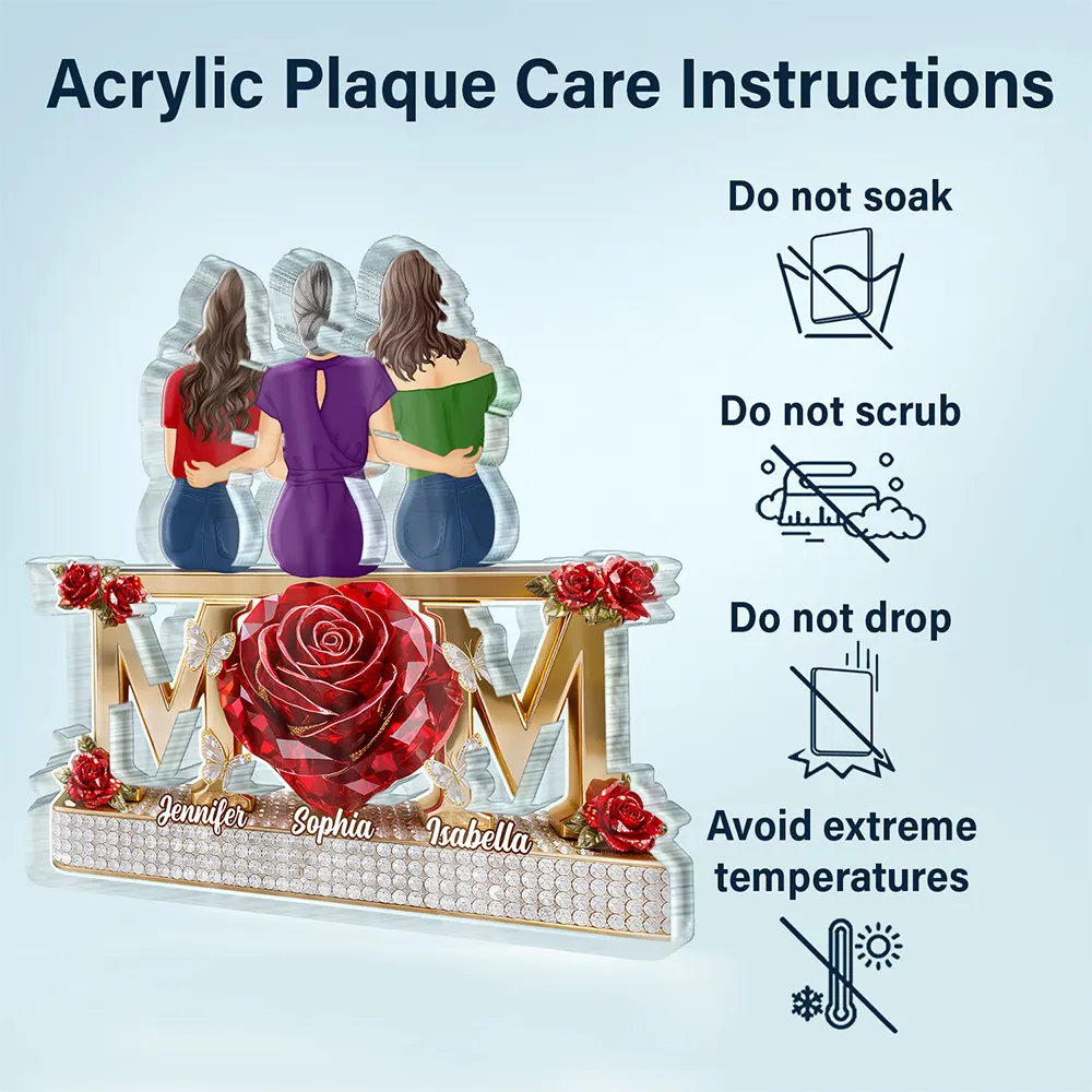 Gift For Mother,Mom - Daughters (Adult),Happy - Mother Daughter Forever Together - Personalized Custom Shaped Acrylic Plaque