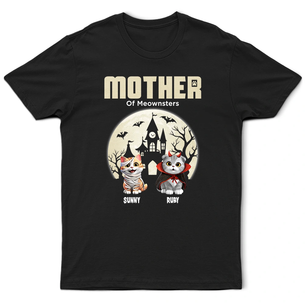 Halloween,Cat Lovers,Cat Mom,Pet Lovers,Happy - Mother Of Little Meowsters - Personalized T Shirt