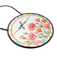 Gift For Yourself, Gift For Women, Summer, Cozy, Icon, Special Font - Mother Of Pearl Birth Flower Blooming In Love - Personalized Stained Glass Window Hanging Suncatcher