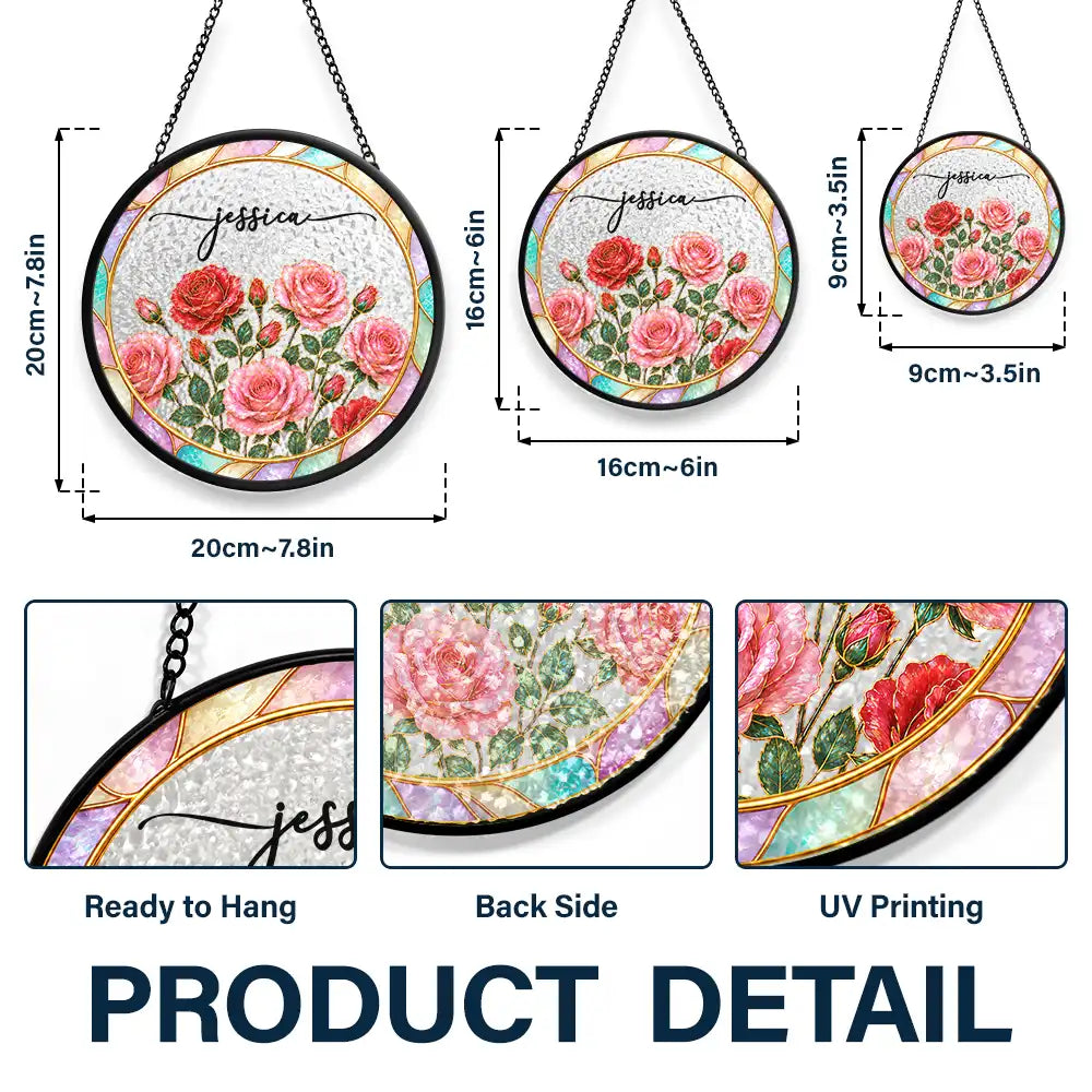 Gift For Yourself, Gift For Women, Summer, Cozy, Icon, Special Font - Mother Of Pearl Birth Flower Blooming In Love - Personalized Stained Glass Window Hanging Suncatcher