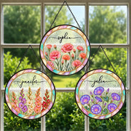 Gift For Yourself, Gift For Women, Summer, Cozy, Icon, Special Font - Mother Of Pearl Birth Flower Blooming In Love - Personalized Stained Glass Window Hanging Suncatcher