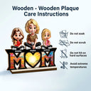 Gift For Mother,Mom - Children,Happy - Mother & Children We Love You Mom - Personalized Custom Shaped 2-Layered Wooden Plaque