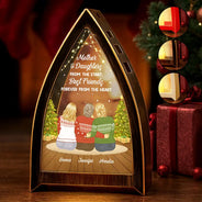 Mom,Daughters,Gift For Mother,Gift For Daughter,Gift For Women,Happy,Christmas - Mother & Daughters Forever From The Heart - Personalized Tabletop Lantern Light