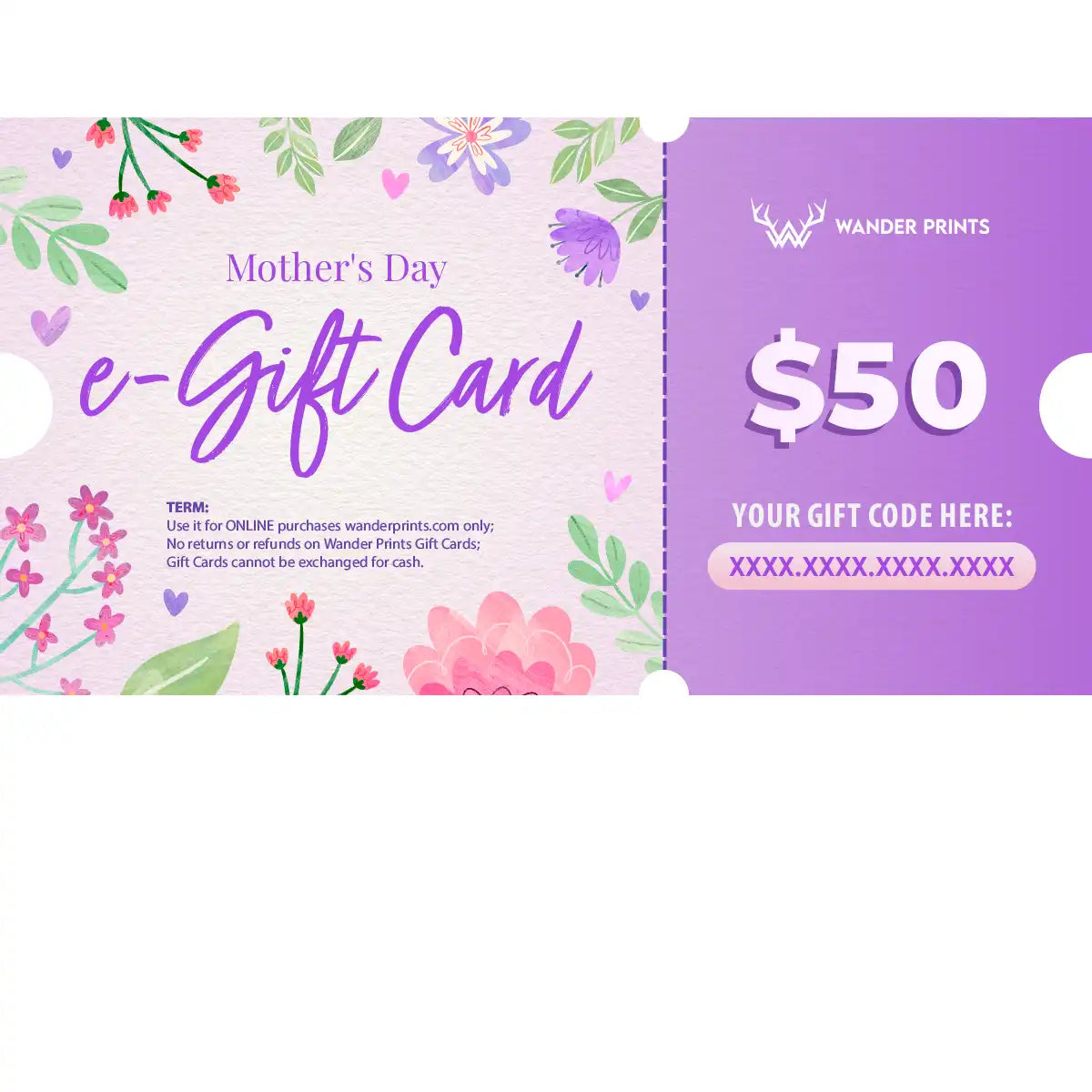 Wander Prints Mother’s Day e-Gift Card