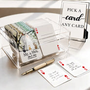 Pet Couple,Romantic,Pet Lovers,Gift For Couples,Wedding,Vector,Custom Text - Mr & Mrs Wedding Signing Book - Personalized Playing Cards