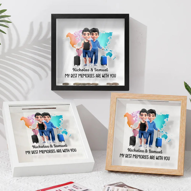 Old Couples,Gift For Husband,Gift For Wife,Gift For Boyfriend,Gift For Girlfriend,Travel,Happy - My Best Memories Are With You - Personalized Ticket Memory Box