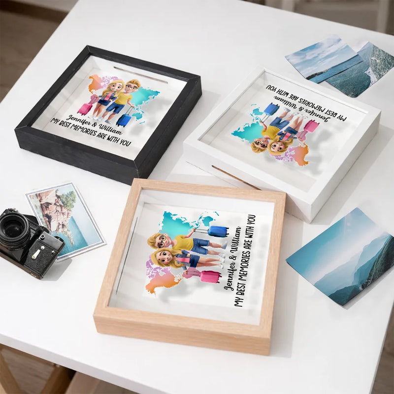 Old Couples,Gift For Husband,Gift For Wife,Gift For Boyfriend,Gift For Girlfriend,Travel,Happy - My Best Memories Are With You - Personalized Ticket Memory Box