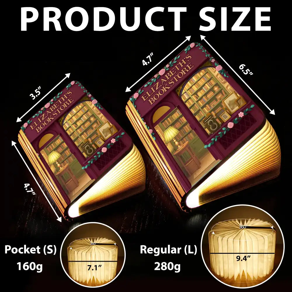 Gift For Yourself, Gift For Women, Reading, Top Market, Happy - My Book Store 3D Effect - Personalized Book Lamp