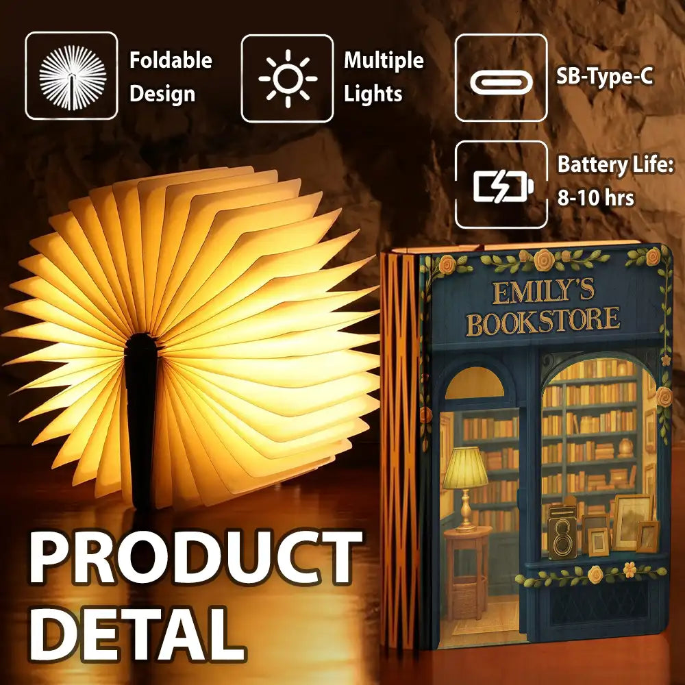 Gift For Yourself, Gift For Women, Reading, Top Market, Happy - My Book Store 3D Effect - Personalized Book Lamp
