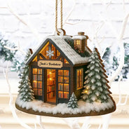 Christmas,Reading,Gift For Yourself,Happy - My Bookstore Book Corner - Personalized Custom Shaped Wooden Ornament