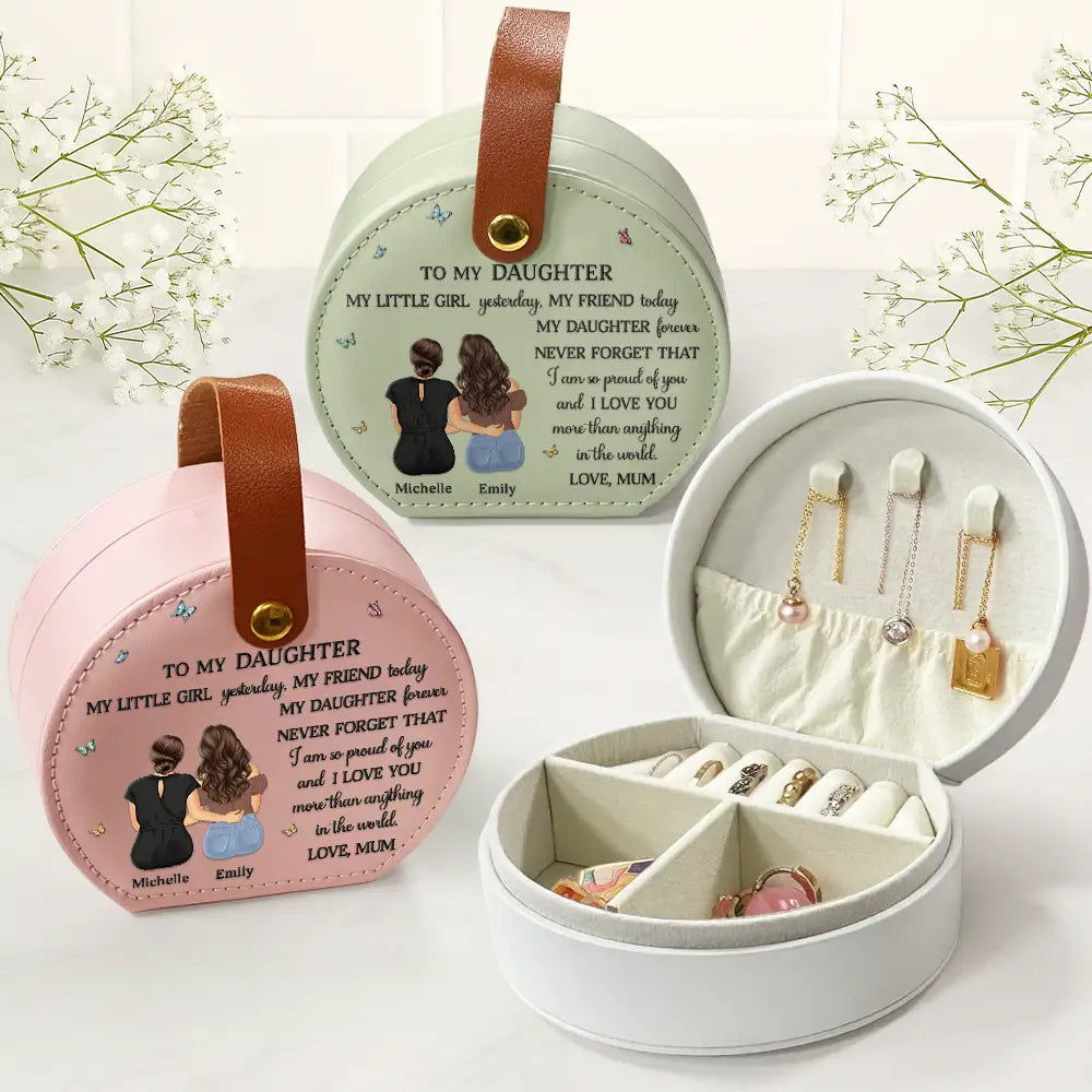 Gift For Daughter, Gift For Women, Happy, Gift For Grandkids - My Daughter Granddaughter Forever - Personalized Jewelry Box With Handle