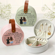 Gift For Daughter, Gift For Women, Happy, Gift For Grandkids - My Daughter Granddaughter Forever - Personalized Jewelry Box With Handle