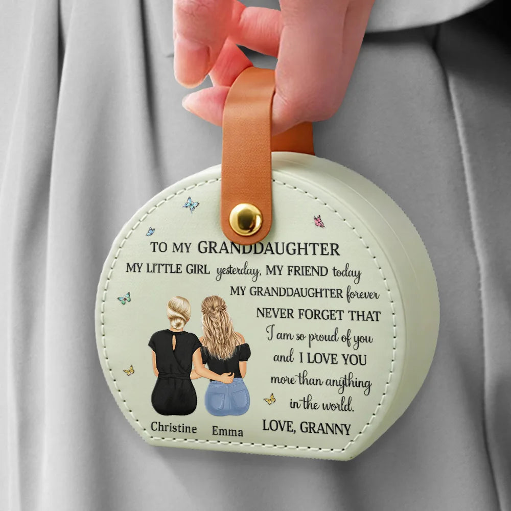 Gift For Daughter, Gift For Women, Happy, Gift For Grandkids - My Daughter Granddaughter Forever - Personalized Jewelry Box With Handle
