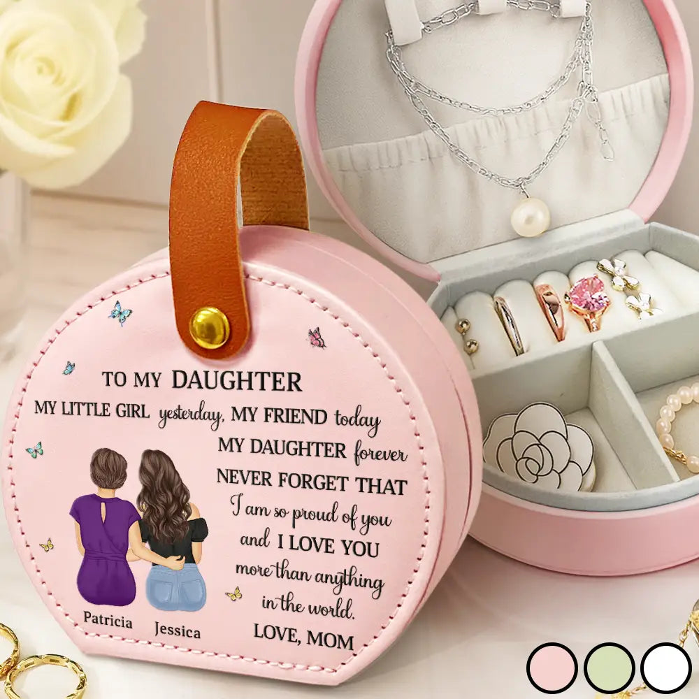 Gift For Daughter, Gift For Women, Happy, Gift For Grandkids - My Daughter Granddaughter Forever - Personalized Jewelry Box With Handle