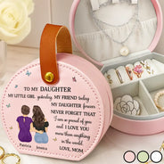 Gift For Daughter, Gift For Women, Happy, Gift For Grandkids - My Daughter Granddaughter Forever - Personalized Jewelry Box With Handle