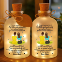 Mom,Daughters,Sons,Love - My Daughter Son Forever - Personalized Short Bottle Light