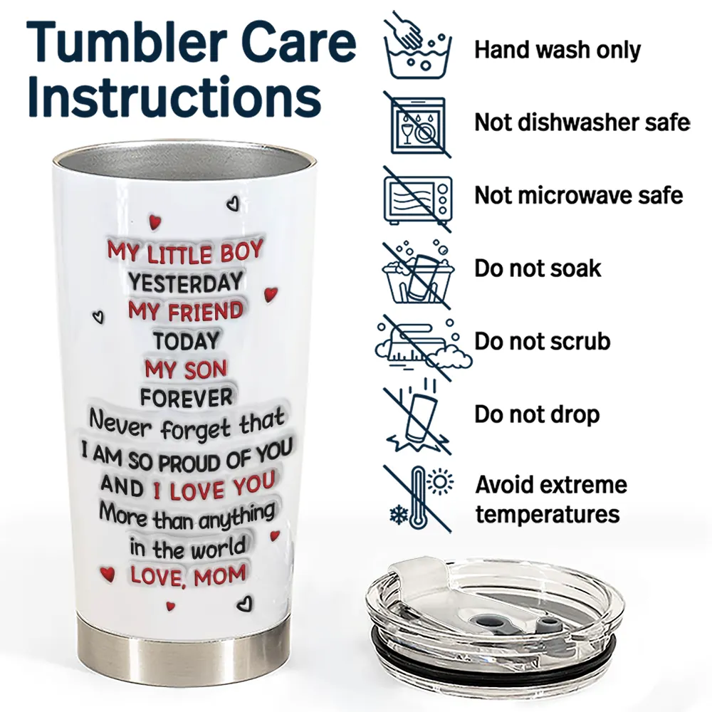 Mom - Daughters (Adult), Mom - Daughters (Young), Mom - Sons, Love, Top Market - My Daughter Son Forever 3D Inflated Effect - Personalized Tumbler