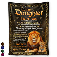 Top Market,Gift For Daughter,Gift For Son,Gift For Grandkids,Gift For Women,Gift For Men,Love - My Daughter Son Just Do Your Best - Personalized Fleece Blanket, Sherpa Blanket