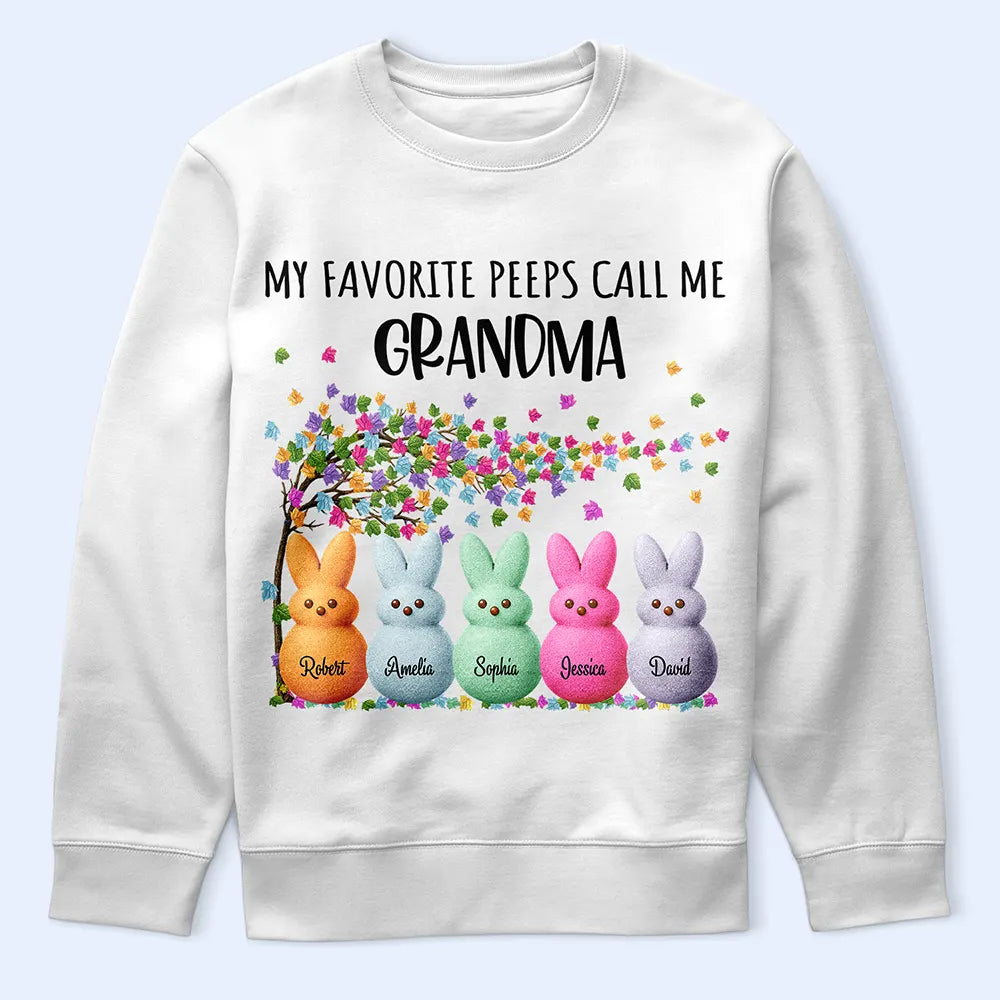 Gift For Grandma,Grandma - Grandkids,Happy - My Favourite Peeps Call Me Nanny - Personalised T Shirt