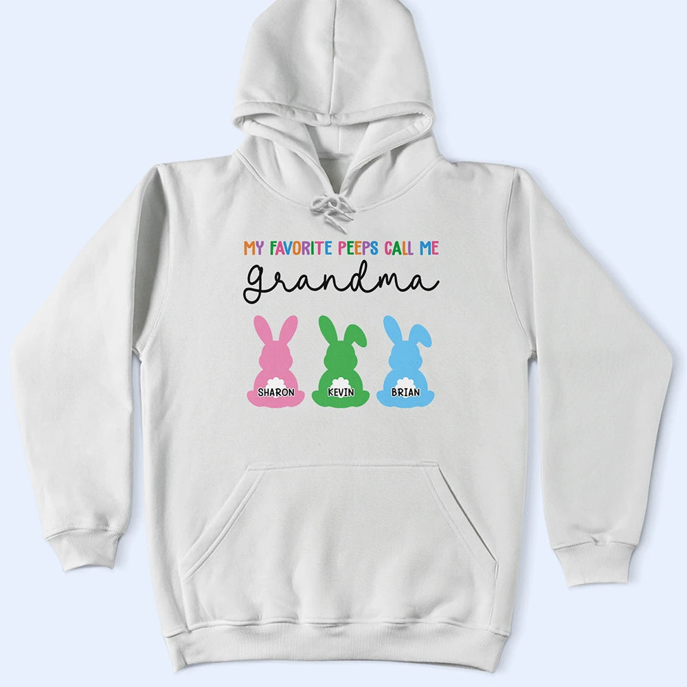 My Favorite Peeps Call Me Grandma Bunny - Personalized T Shirt