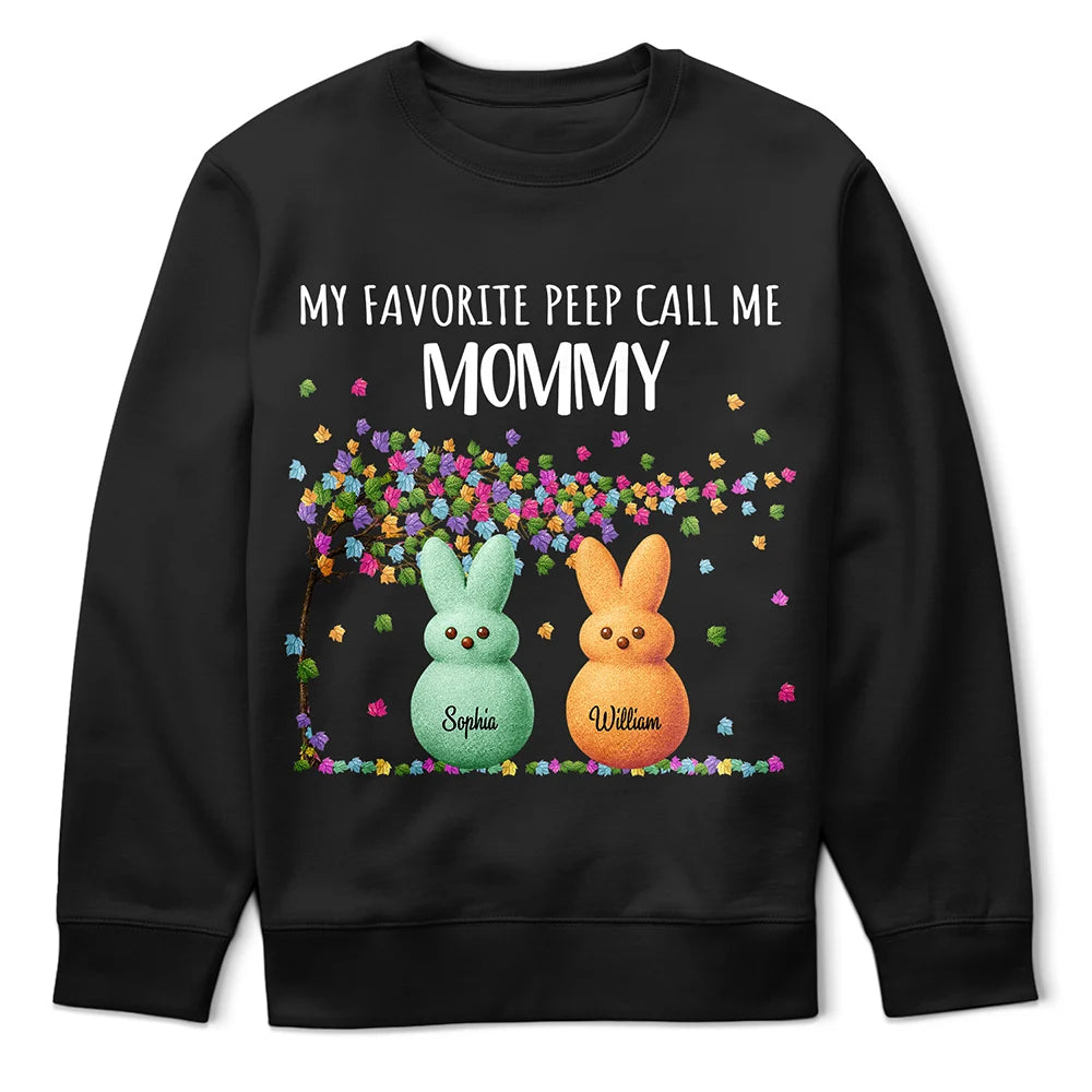 Funny,Gift For Mother,Gift For Grandma,Gift For Wife,Easter - My Favorite Peeps Call Me Grandma Mom - Personalized T Shirt