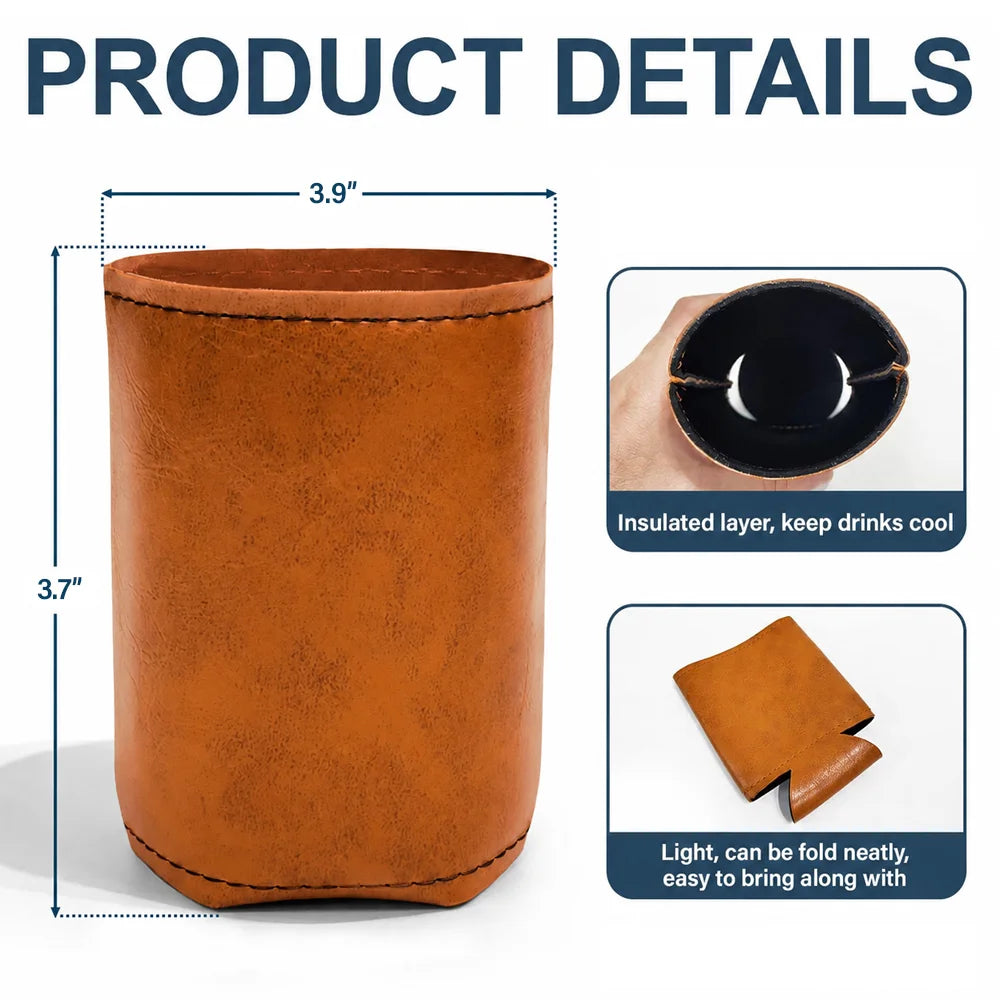 Gift For Grandpa,Top Market,Proud,Icon - My Favorite People Call Me Papa - Personalized Engraved Leather Can Cooler