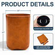 Gift For Grandpa,Top Market,Proud,Icon - My Favorite People Call Me Papa - Personalized Engraved Leather Can Cooler