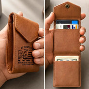 Independence Day, Gift For Grandpa, Proud, Icon - My Favorite People Call Me Papa - Personalized Leather Slim Wallet