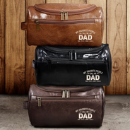 Gift For Father,Gift For Grandpa,Grandpa - Grandkids,Icon,Special Font,Proud - My Favorite People Call Me Papa - Personalized Leather Toiletry Bag