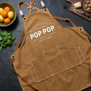 Gift For Husband,Gift For Father,Gift For Grandparents,Dad - Children,Gift For Grandpa,Non-Eng,Sentimental - My Favorite People Call Me Papa Daddy - Personalized Embroidered Apron