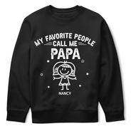 Gift For Grandpa,Gift For Grandparents,Gift For Father,Happ - My Favorite People Call Me Papa Kid Stick Figures - Personalized T Shirt