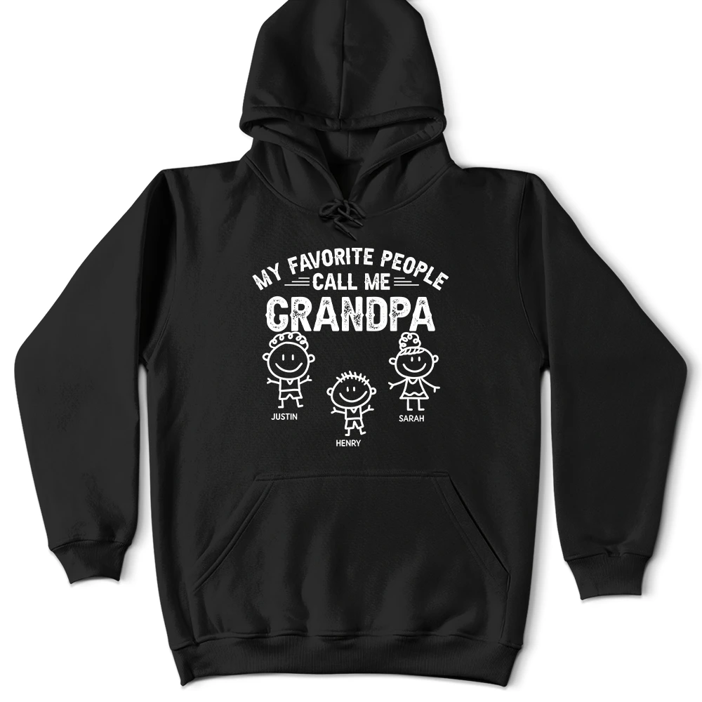 Gift For Grandpa,Gift For Grandparents,Gift For Father,Happ - My Favorite People Call Me Papa Kid Stick Figures - Personalized T Shirt