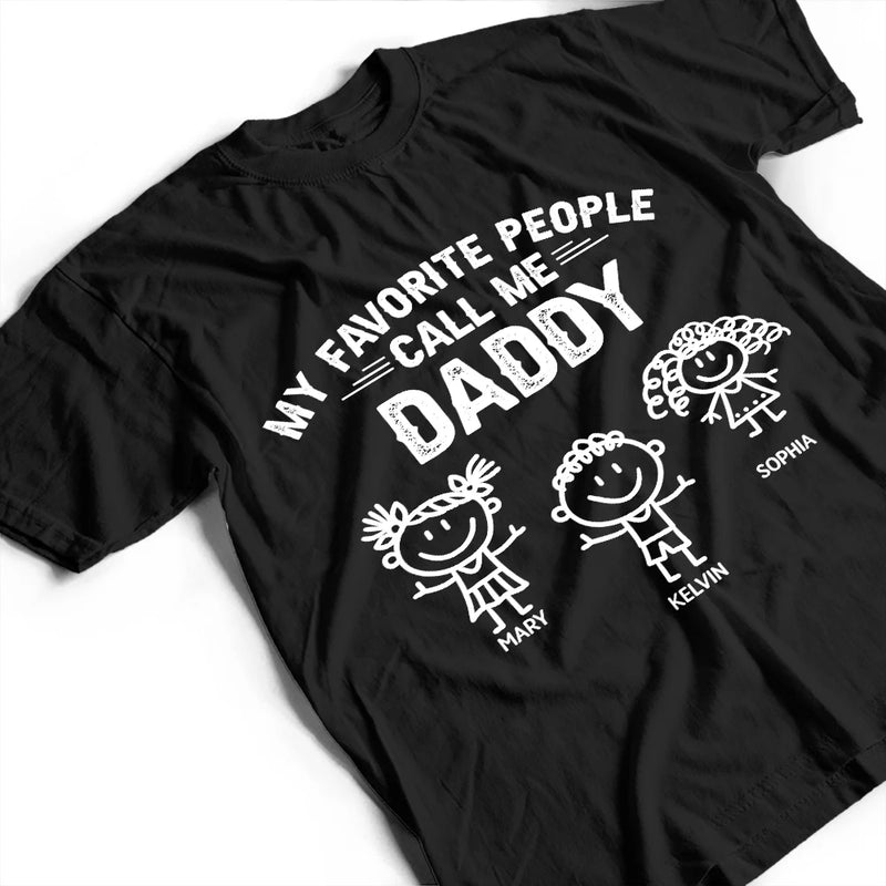 Gift For Grandpa,Gift For Grandparents,Gift For Father,Happ - My Favorite People Call Me Papa Kid Stick Figures - Personalized T Shirt