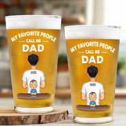 Gift For Grandpa,Grandpa - Grandkids,Non-Eng,Vector,Confident - My Favorite People Call Me Pop Pop Grandpa Dad - Personalized Beer Glass