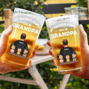 Gift For Grandpa,Grandpa - Grandkids,Non-Eng,Vector,Confident - My Favorite People Call Me Pop Pop Grandpa Dad - Personalized Beer Glass