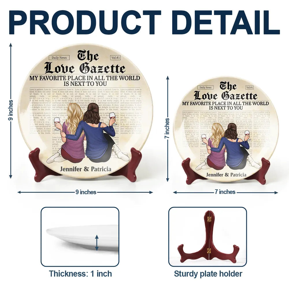 Gift For Couples,Gift For Husband,Gift For Wife,Gift For Boyfriend,Gift For Girlfriend,Love - My Favorite Place In All The World - Personalized Ceramic Plate