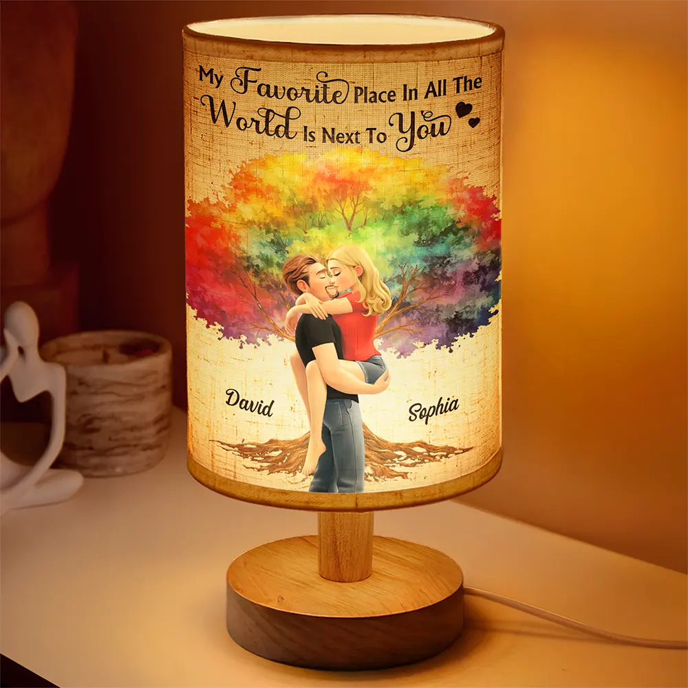 My Favorite Place In All The World - Personalized Fabric Lamp