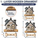 Christmas,Pet Lovers,Vector,Happy - My First Christmas In My Forever Home - Personalized Wooden Ornament With Tag