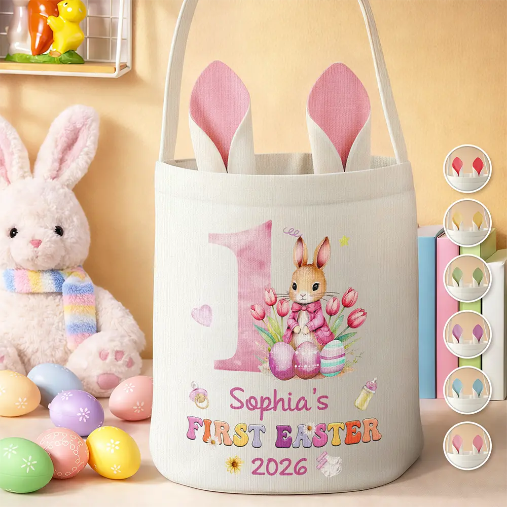 My First Easter - Personalized Bunny Ears Bucket Bag